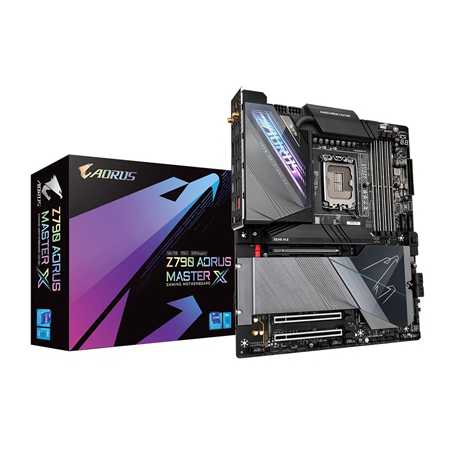 Gigabyte Z790 AORUS MASTER X Intel 1700 Socket Motherboard, E-ATX, 4x DDR5 Slots, 5x M.2 Sockets, 4x USB-C Port, Fitted I/O Shie