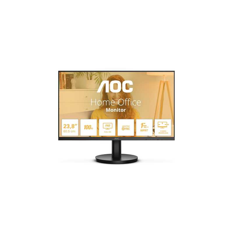 AOC 24B3HA2 23.8 Inch Full HD IPS Monitor, WLED, VGA, HDMI, Speakers, VESA, 100Hz, 1ms, Speakers, Internal PSU