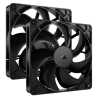 Corsair RS140 PWM 14cm Case Fans (2 Pack), Magnetic Dome Bearing, Daisy-Chain 4-Pin, 1700 RPM, AirGuide Tech, Black