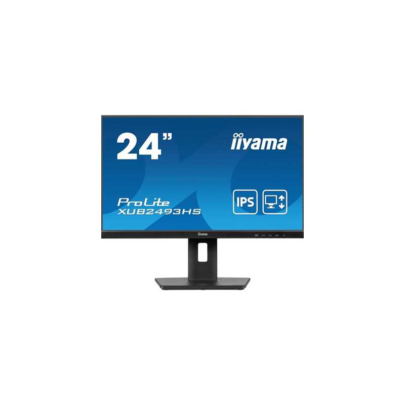 iiyama Prolite XU2493HS-B6 24 inch IPS Monitor, Full HD, 1ms, HDMI, DisplayPort, 100Hz, Speakers, Black, Internal PSU, VESA