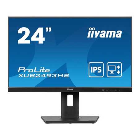 iiyama Prolite XU2493HS-B6 24 inch IPS Monitor, Full HD, 1ms, HDMI, DisplayPort, 100Hz, Speakers, Black, Internal PSU, VESA