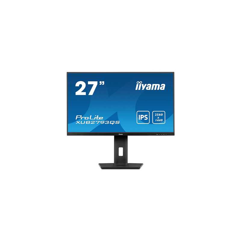 iiyama Prolite XU2793QS-B6 27 inch IPS Monitor, WQHD, 1ms, HDMI, DisplayPort, 100Hz, Speakers, Black, Internal PSU, VESA