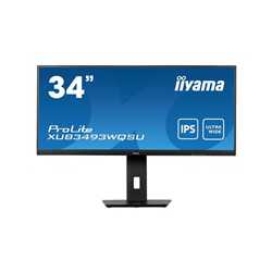 iiyama Prolite XUB3493WQSU-B5 34 inch IPS Monitor, Ultra Wide UWQHD, PIP, Freesync, 4ms, HDMI, DisplayPort, USB-Hub, 75Hz, Speak