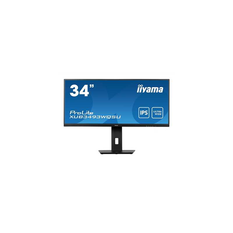 iiyama Prolite XUB3493WQSU-B5 34 inch IPS Monitor, Ultra Wide UWQHD, PIP, Freesync, 4ms, HDMI, DisplayPort, USB-Hub, 75Hz, Speak