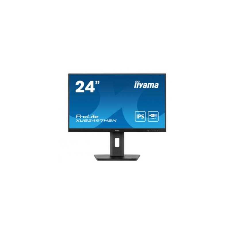 iiyama Prolite XUB2497HSN-B1 24 inch IPS Monitor, USB-C Dock, RJ45(LAN), Full HD, 1ms, HDMI, DisplayPort, USB-Hub, USB-C, 100Hz,