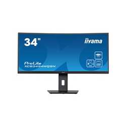 iiyama Prolite XCB3494WQSN-B5 34 inch Curved Monitor, USB-C Dock, RJ45 (LAN), KVM Switch, UWQHD, 0.4ms, HDMI, DisplayPort, USB-H