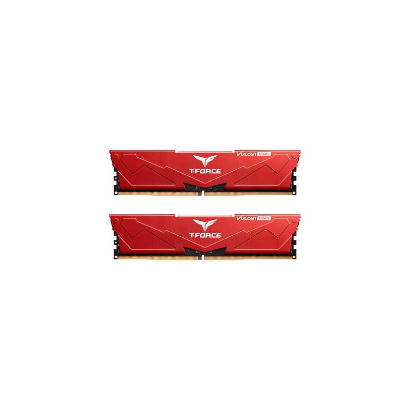 Team T-Force Vulcan FLRD532G5200HC40CDC01 32GB (2x16GB) System Memory, 5200MHz, CL40, DDR5 Kit, Red