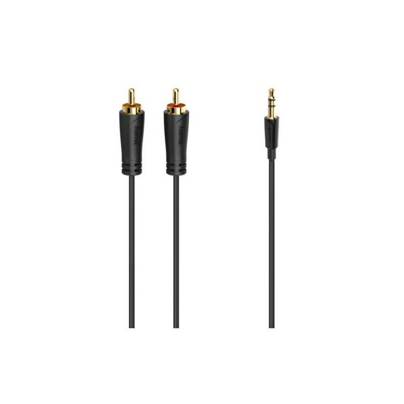 Hama 3.5mm Jack Plug to 2x RCA Plugs, Gold-plated, 3 Metre