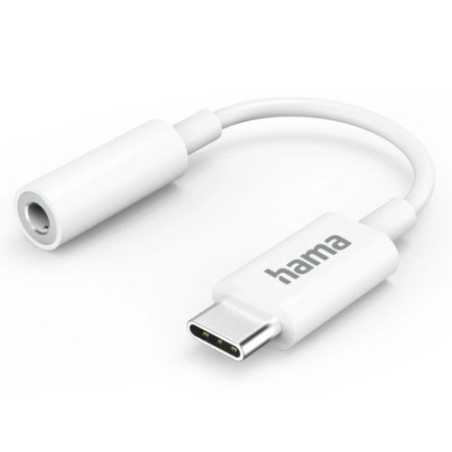 Hama USB Type-C Male to 3.5mm Jack Female Adapter, White