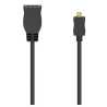 Hama HDMI Type-D (Micro) Male to HDMI Female Cable, Gold-Plated, 10cm