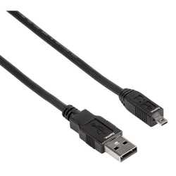 Hama USB-A to Mini USB Type-B Cable, USB 2.0, 1.8 Metre, Black