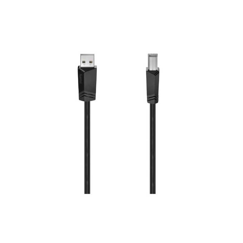 Hama USB-A to USB-B Cable, USB 2.0, 1.5 Metre, Black