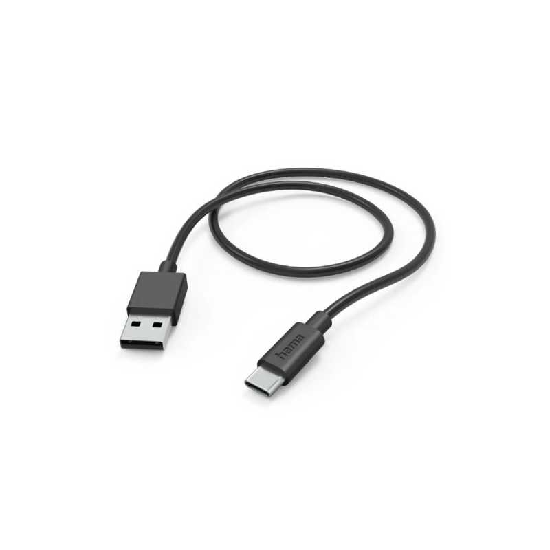 Hama USB-A to USB-C Quick Charging Cable, USB 2.0, 1 Metre, Black