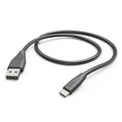 Hama USB-A to USB-C Quick Charging Cable, USB 2.0, 1.5 Metre, Black