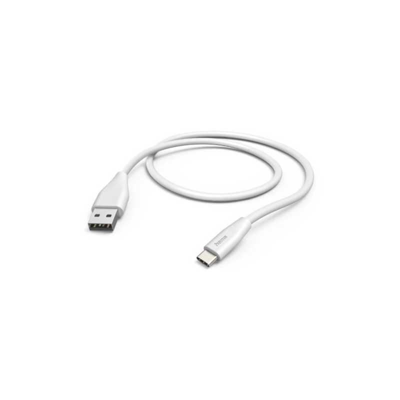 Hama USB-A to USB-C Quick Charging Cable, USB 2.0, 1.5 Metre, White