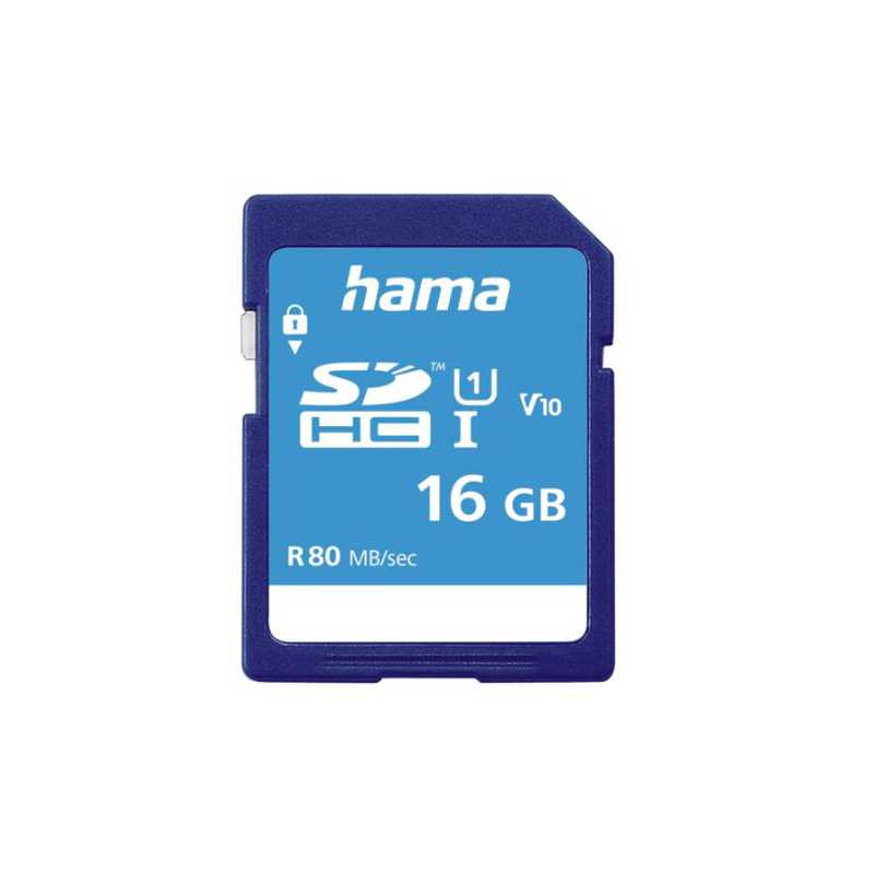 Hama 16GB SDHC Card, UHS-I Class 10, 80MB/s