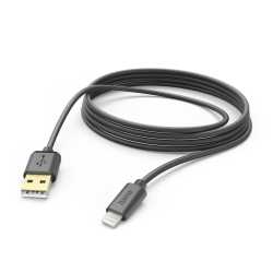 Hama Charging/Data USB-A to Lightning Cable, 480Mbps, 3 Metre, Black