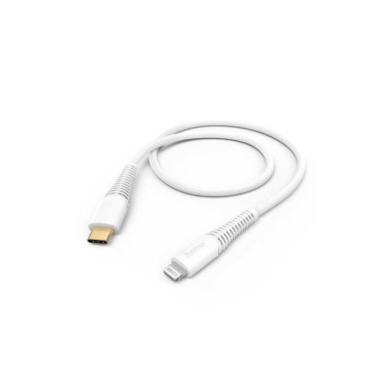 Hama Charging/Data USB-C to Lightning Cable, 480Mbps, 1.5 Metre, White