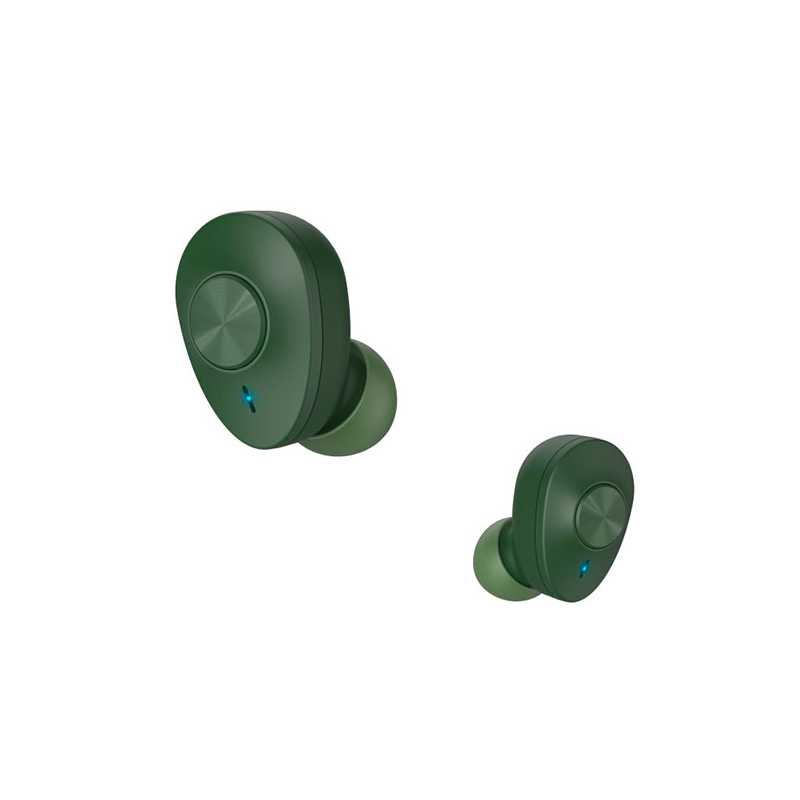 Hama Freedom Buddy Bluetooth Earbuds with Mic, Bass Boost, True Wireless, Touch Control, Voice Control, Charging Case, Green