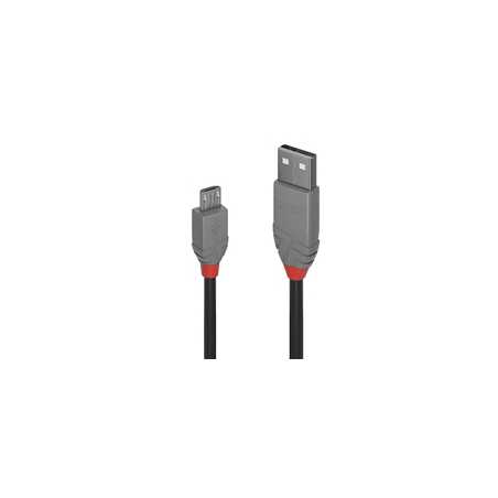 Lindy 36733 2m USB-A (M) 2.0 To USB Micro-B (M) 2.0 Anthra Line 480Mbps Cable - Black