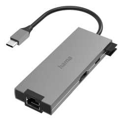 Hama 3-Port USB-C 3.2 Gen1 Hub w/ HDMI & LAN, 2x USB-A, 1x USB-C, 1x HDMI, 1x GB LAN, USB Powered