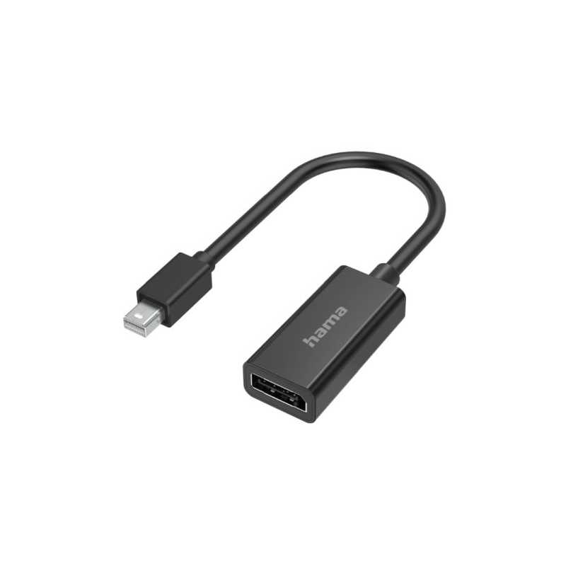 Hama Mini DisplayPort Male to DisplayPort Female, Ultra-HD 4K, Black