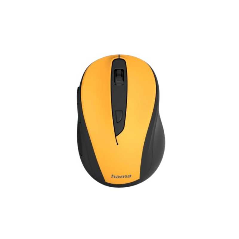 Hama MW-400 V2 Compact Wireless Optical Mouse, 6 Buttons, 800-1600 DPI, Black/Yellow