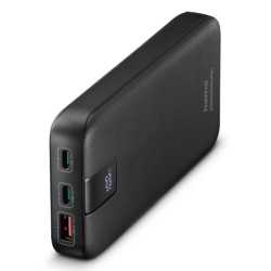 Hama PD 10 10000mAh Fast Charge Powerbank, USB-A, 2x USB-C, LED Capacity Indicator, Grey