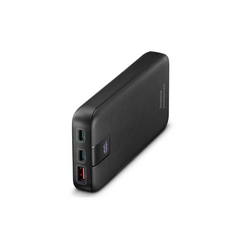 Hama PD 20 20000mAh Fast Charge Powerbank, USB-A, 2x USB-C, LED Capacity Indicator, Grey