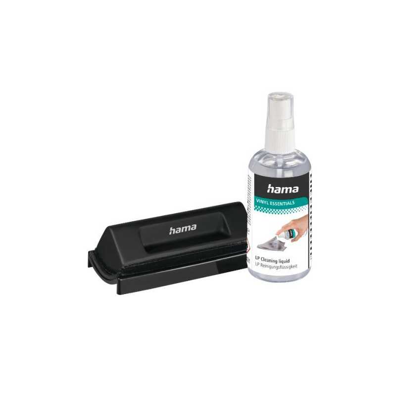 Hama Record Cleaning Kit - Antistatic Brush with 100ml Cleaning Fluid