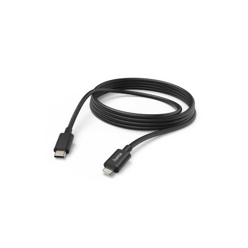 Hama Charging/Data USB-C to Lightning Cable, 480Mbps, 3  Metre, Black