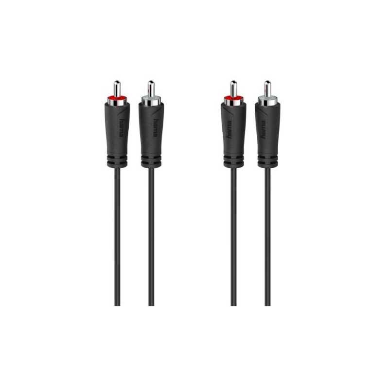 Hama 2x RCA Plugs to 2x RCA Plugs, 3 Metre