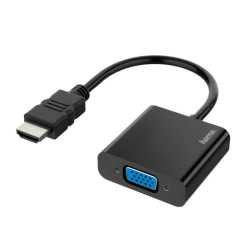 Hama HDMI Male to VGA Female Converter Cable with Audio 3.5mm Jack, 15cm, Black