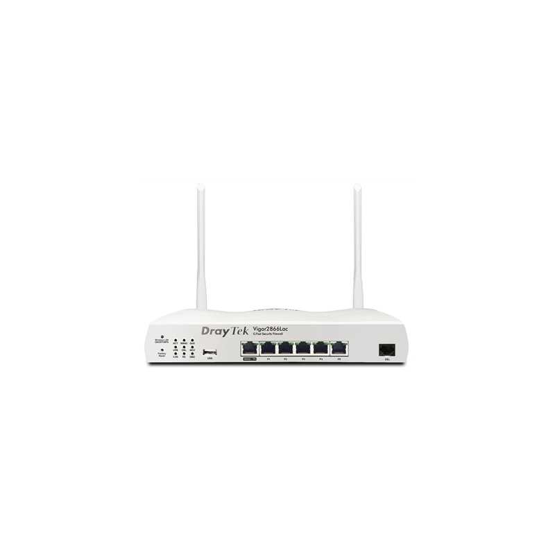 DrayTek V2866VAC-K Vigor 2866Vac Wireless 5 AC SoHo Firewall Dual-WAN VDSL/ADSL/G.FAST Modem Router with VOIP Functionality