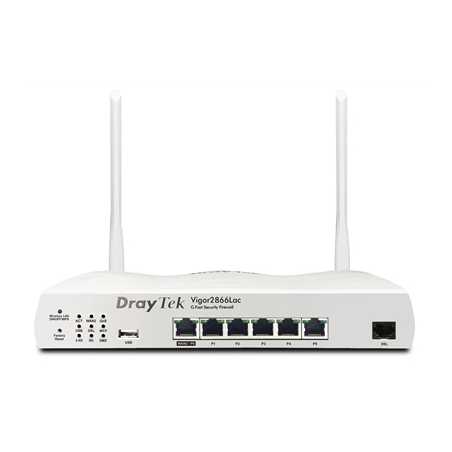 DrayTek V2866VAC-K Vigor 2866Vac Wireless 5 AC SoHo Firewall Dual-WAN VDSL/ADSL/G.FAST Modem Router with VOIP Functionality