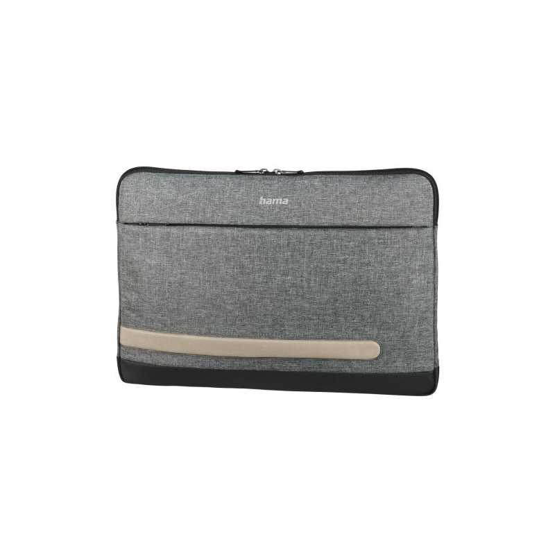 Hama Terra Laptop Sleeve, Up to 15.6", Padded Compartment, Front Pocket, Grey