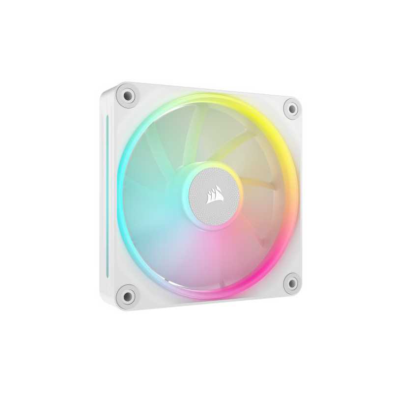 Corsair iCUE LINK LX120 12cm PWM RGB Case Fan, 18 RGB LEDs, Magnetic Dome Bearing, 2400 RPM, White, Single Fan Expansion Kit