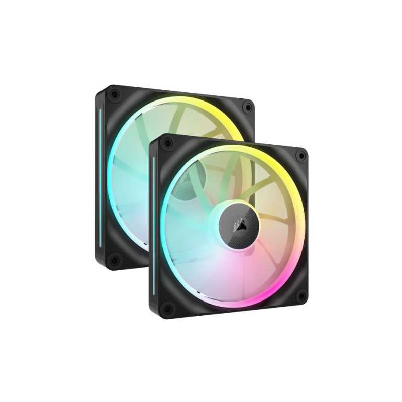 Corsair iCUE LINK LX140 14cm PWM RGB Case Fans (2-Pack), 18 RGB LEDs, Magnetic Dome Bearing, 2000 RPM, iCUE LINK Hub Included, B