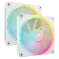 Corsair iCUE LINK LX140 14cm PWM RGB Case Fans (2-Pack), 18 RGB LEDs, Magnetic Dome Bearing, 2000 RPM, iCUE LINK Hub Included, W