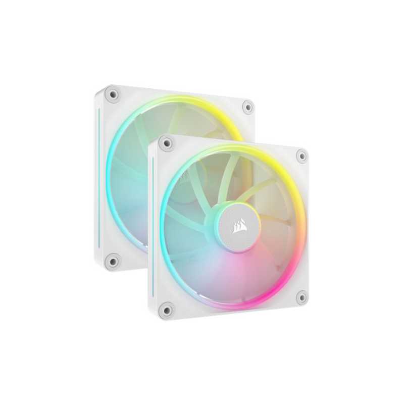 Corsair iCUE LINK LX140 14cm PWM RGB Case Fans (2-Pack), 18 RGB LEDs, Magnetic Dome Bearing, 2000 RPM, iCUE LINK Hub Included, W