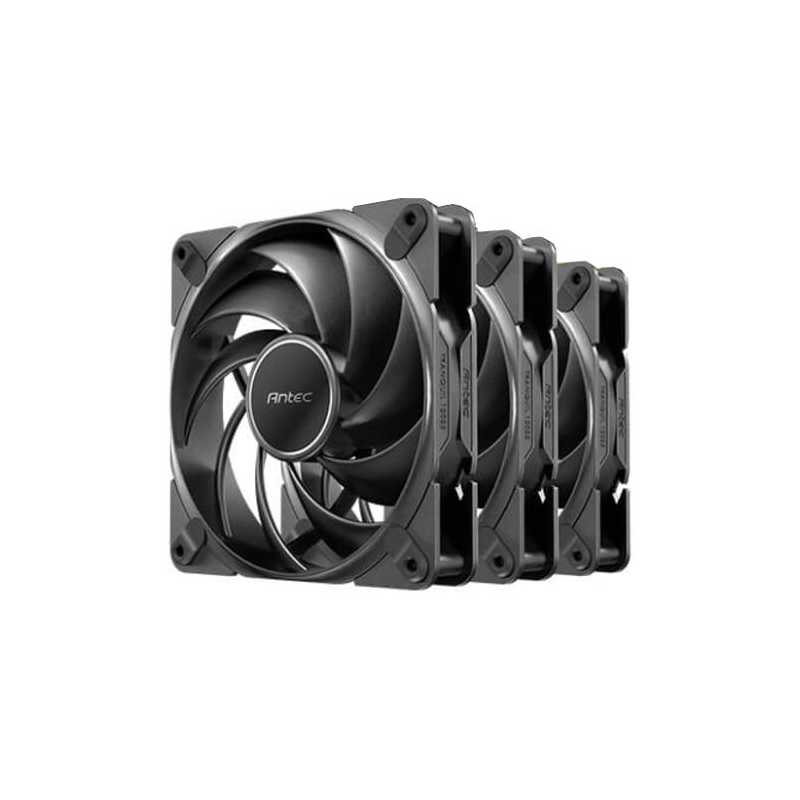 Antec Tranquil 120 PWM 12cm Case Fans (3-Pack), Fluid Dynamic Bearing, Daisy-Chain 4-Pin, 400-2000 RPM, Black