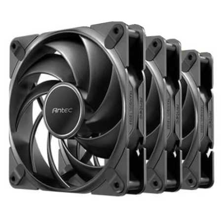 Antec Tranquil 120 PWM 12cm Case Fans (3-Pack), Fluid Dynamic Bearing, Daisy-Chain 4-Pin, 400-2000 RPM, Black