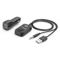 Hama Bluetooth Hands-Free Adapter for Cars with AUX-In, 2x USB-A, 1m Cable