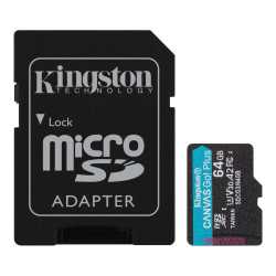 Kingston 64GB Canvas Go! Plus Micro SD Card with SD Adapter, UHS-I Class 10 with A2 App Performance