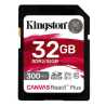 Kingston 32GB Canvas React Plus SD Card, UHS-II Class 10, U3, For 8K/3D/VR Videos/Photos, R/W 300/260MB/s