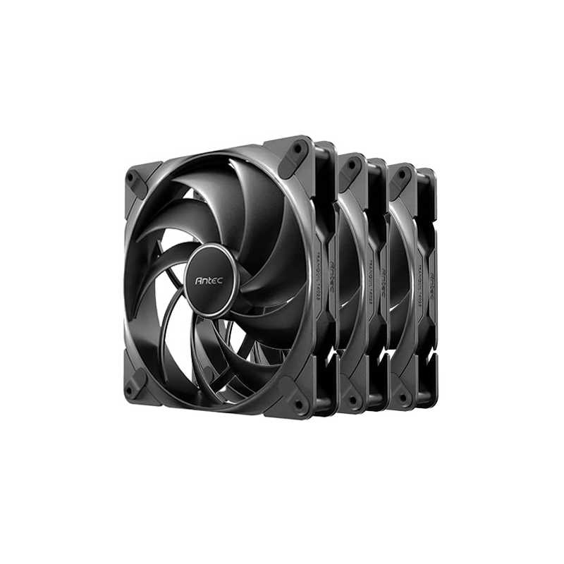 Antec Tranquil 140 PWM 14cm Case Fans (3-Pack), Fluid Dynamic Bearing, Daisy-Chain 4-Pin, 450-1500 RPM, Black