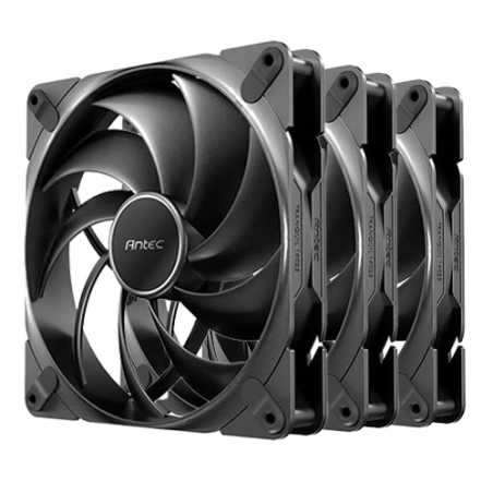 Antec Tranquil 140 PWM 14cm Case Fans (3-Pack), Fluid Dynamic Bearing, Daisy-Chain 4-Pin, 450-1500 RPM, Black