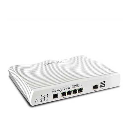 DrayTek V2832-K Vigor 2832 Wired Triple-WAN Firewall ADSL Modem Router with USB 3G/4G Modem Support