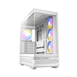 Antec C7 ARGB Mid Tower Tempered Glass PC Gaming Case - White, 3x 120mm & 1x 140mm ARGB Fans, USB 3.2 Gen2, EATX/ATX/mATX/mITX S