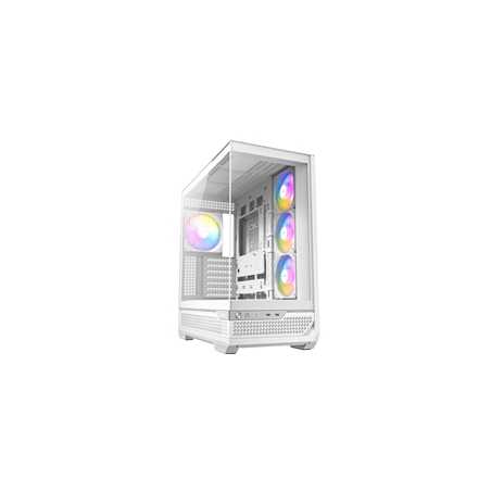 Antec C7 ARGB Mid Tower Tempered Glass PC Gaming Case - White, 3x 120mm & 1x 140mm ARGB Fans, USB 3.2 Gen2, EATX/ATX/mATX/mITX S